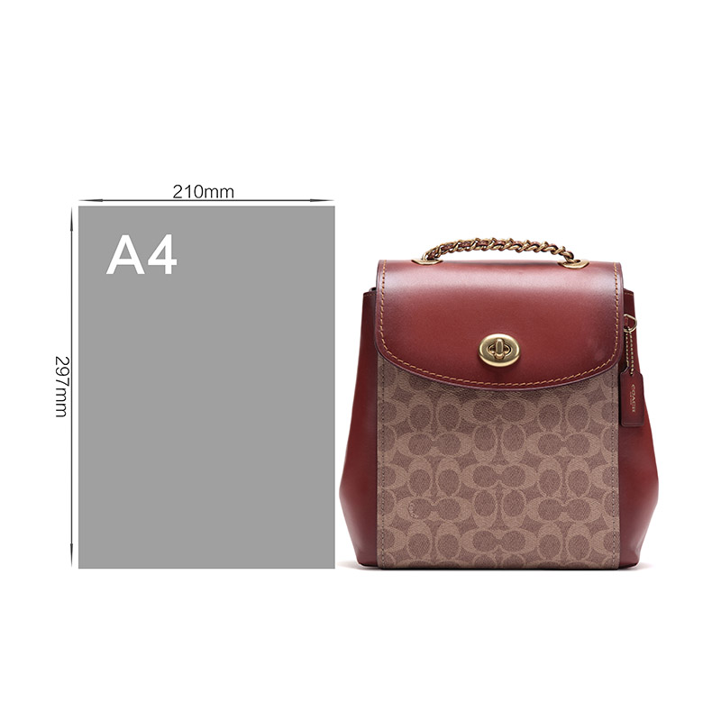 coach 蔻驰 女士涂层帆布配皮parker双肩包 38585