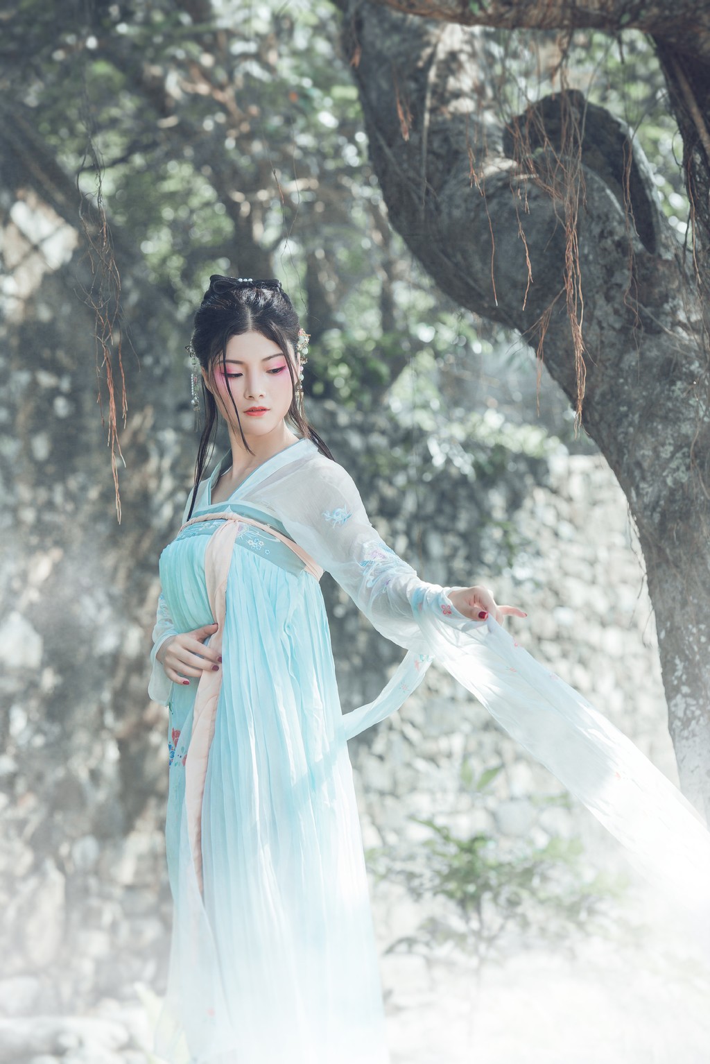 汉服春款女学生襦裙中国风汉元素改良古装齐胸襦裙古风裙日常仙女