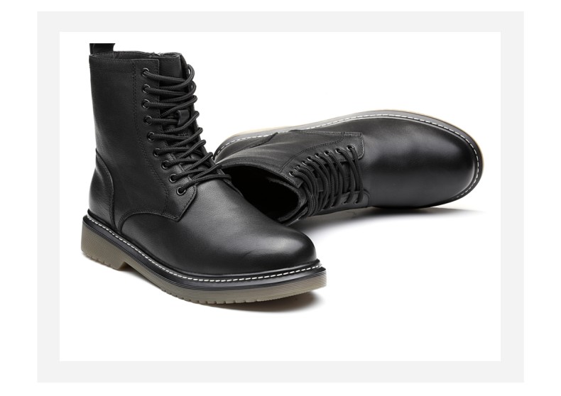 senda森达2019冬新专柜同款欧美机车风青年男马丁靴1xx20dd9