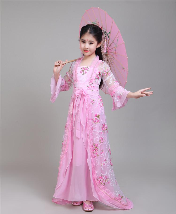 八岁小女孩古装公主衣服儿童女童汉服唐朝拖尾贵妃宫廷古代小孩走秀