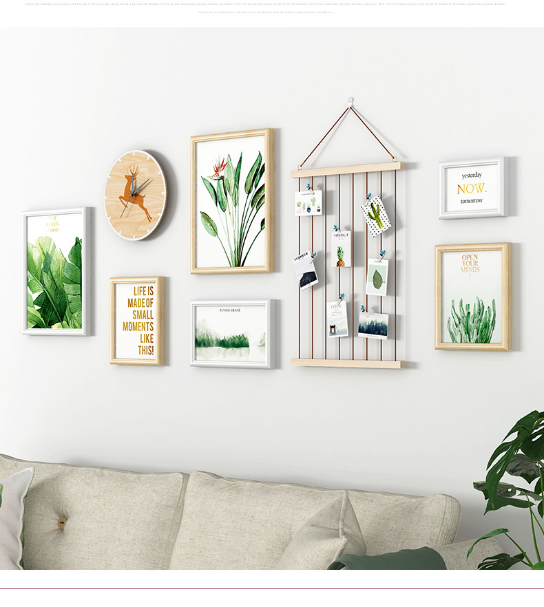 娅斯美娜 相册框挂墙 现代简约照片墙装饰麻绳夹子客厅卧室房间背景墙