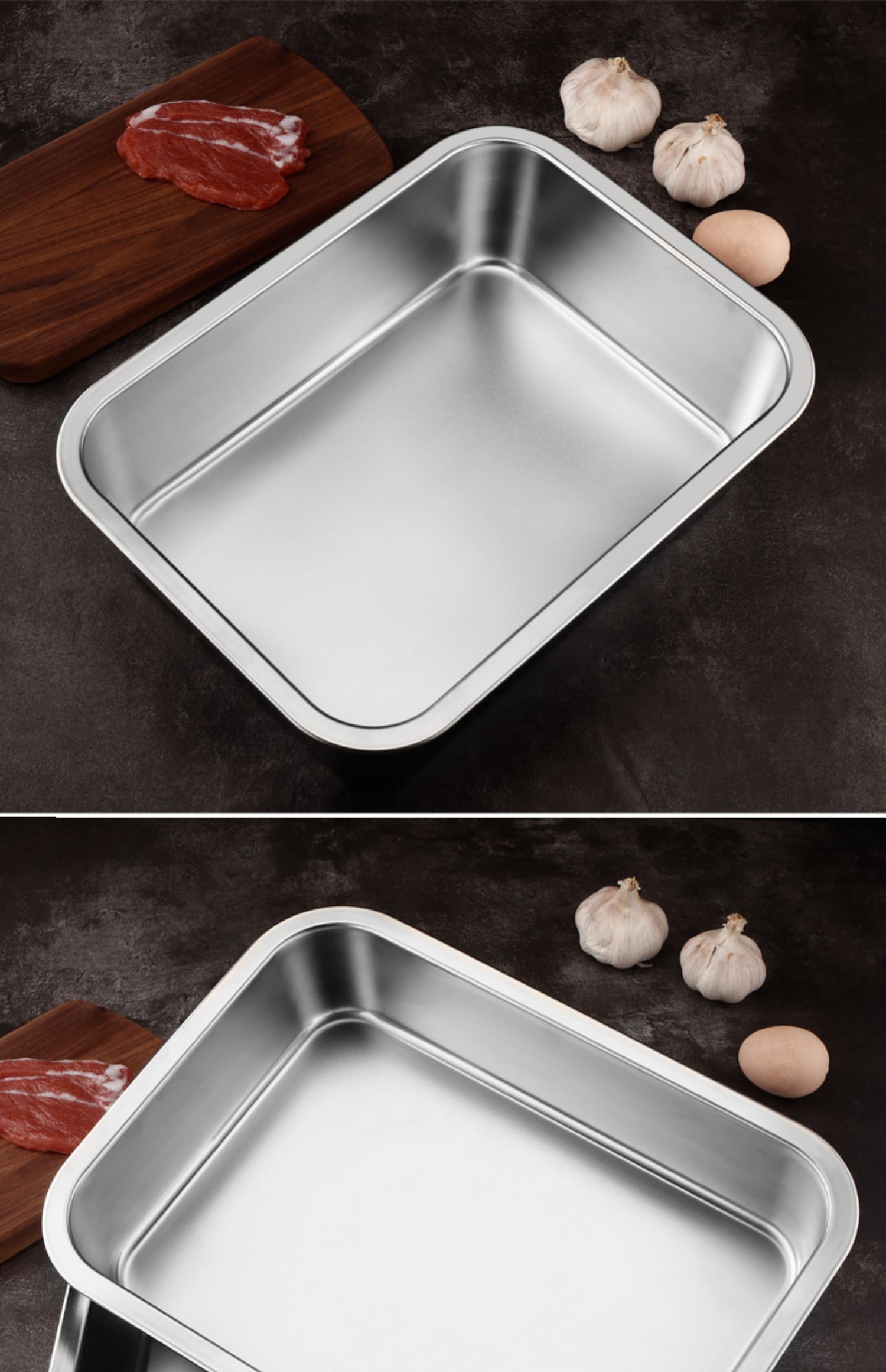 haoyangdao不锈钢盆长方形商用带盖大号家用厨房铁盆子特大加高深加深