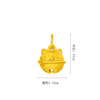 tai fook)黄金吊坠/项链eor631 周大福招财猫系列财运临金吊坠配手绳