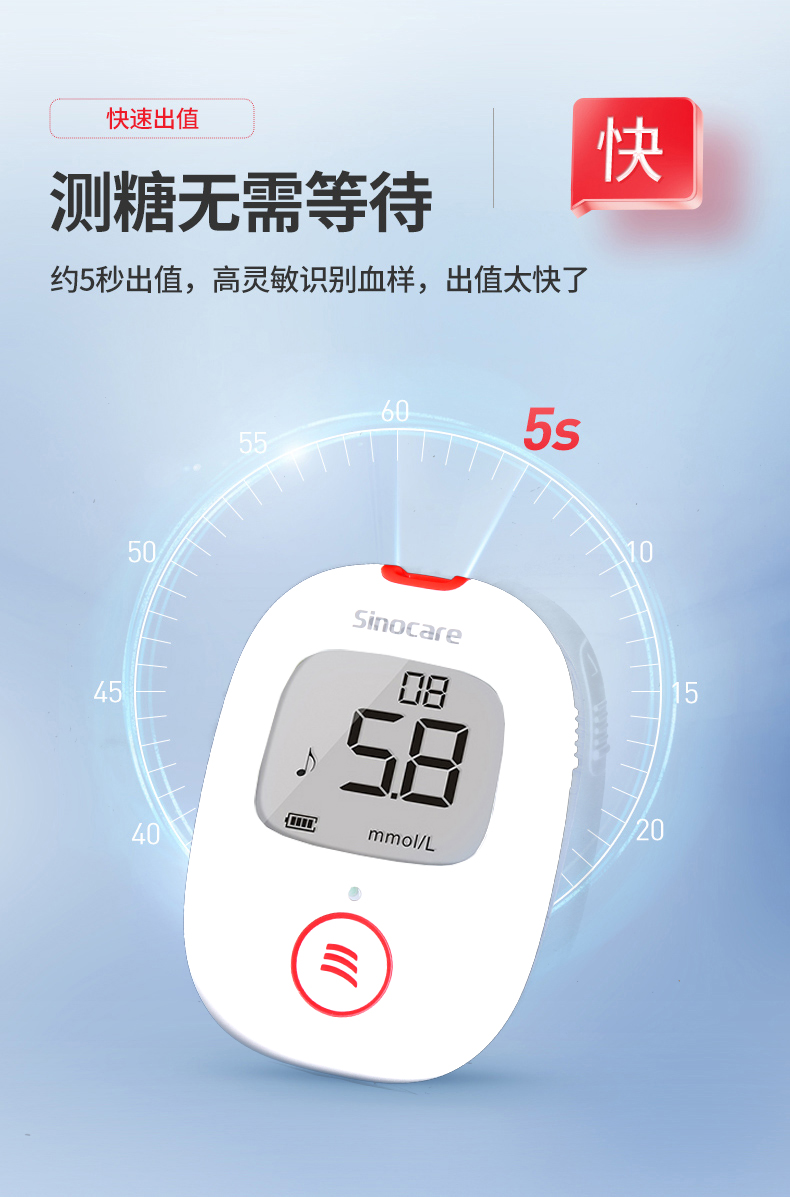 三诺语音血糖仪安稳voice家用全自动精准测试血糖的医仪器免调码50支