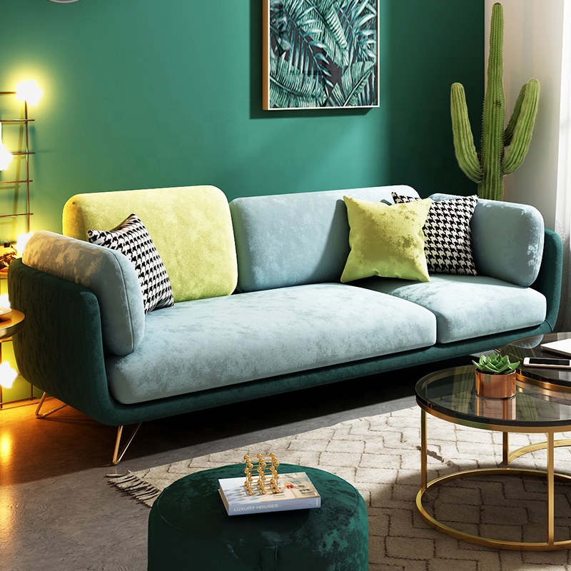 三维工匠2020新款极简轻奢沙发简约现代布艺三人位北欧客厅小户型双人
