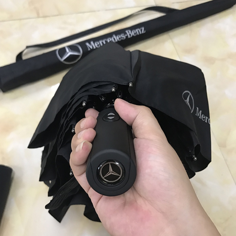 汽车用雨伞男士折叠伞全自动超大号长柄奔驰雨伞定制印logo广告伞