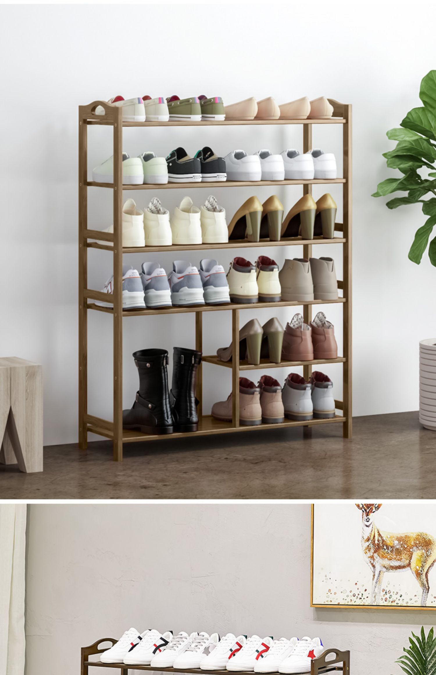 鞋架家用室内好看鞋柜口收纳架经济型多层实木防尘简易放鞋架子