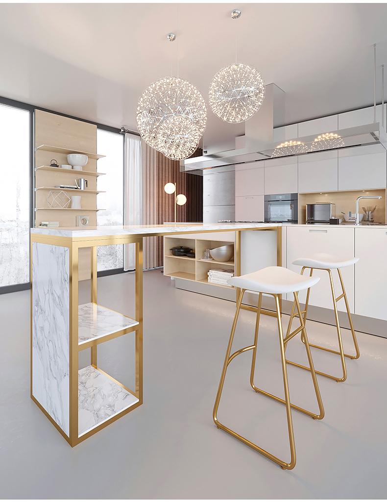 桌隔断轻奢北欧大理石酒吧台客闪电客厅高脚桌椅组合家用小户型吧台