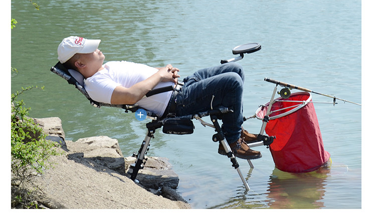 野足2019新款可折叠钓鱼椅多功能舒适躺椅筏欧式钓椅渔具用品