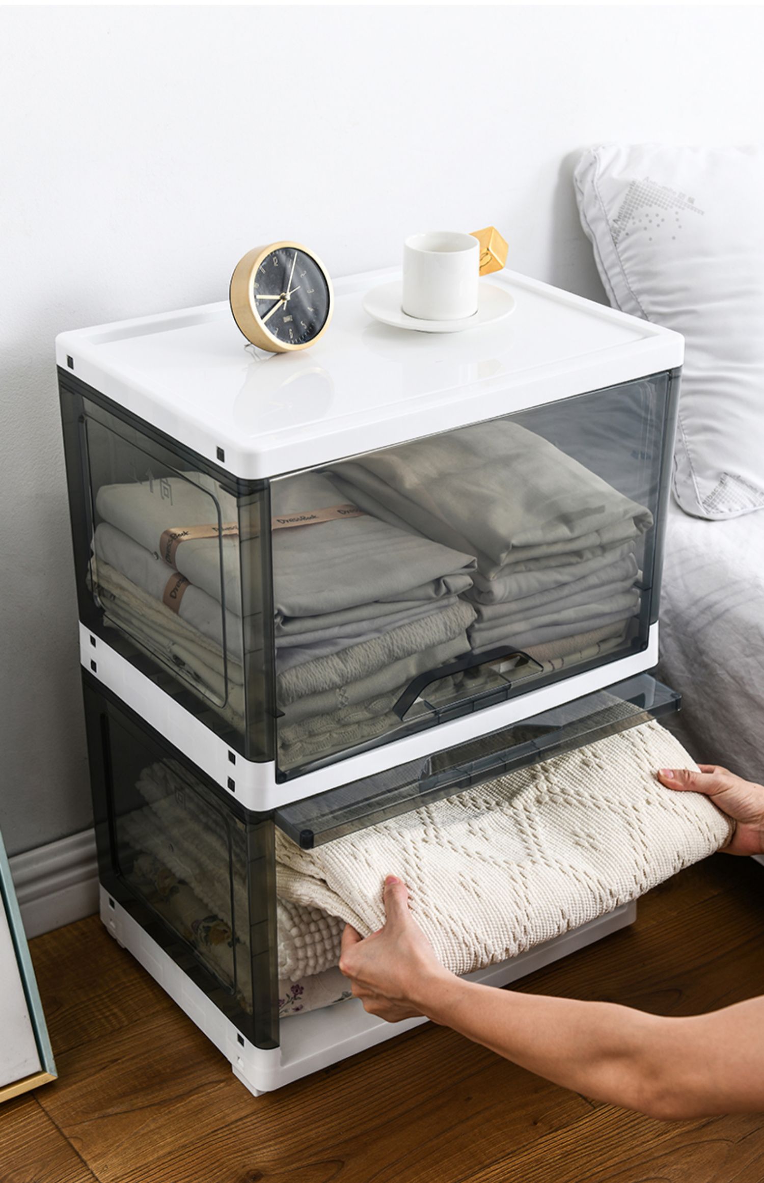 绿彩虹光透明收纳柜家用多层书箱收纳盒儿童衣物储物柜子抽屉式塑料