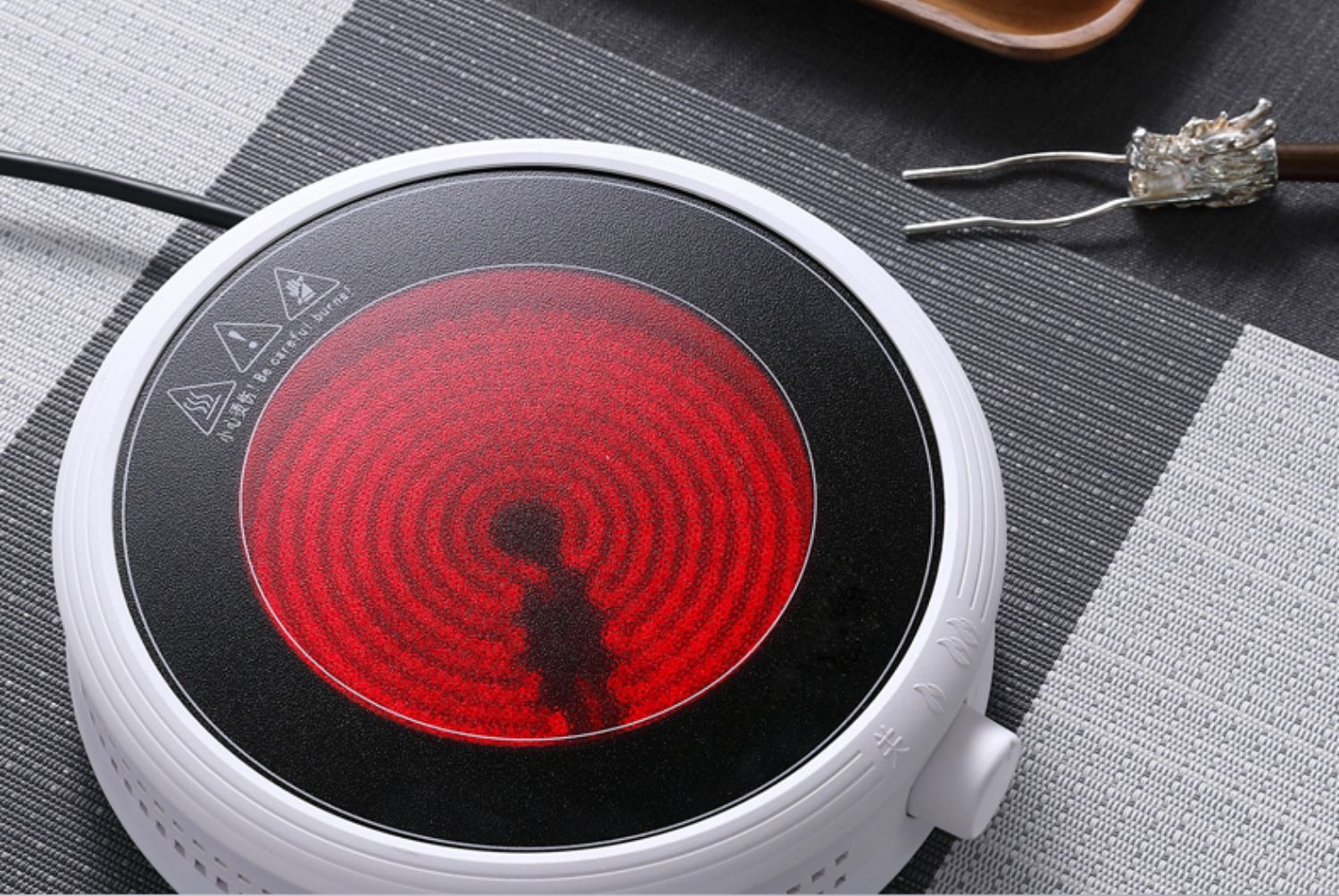 电陶炉烧水煮茶器迷你茶炉妖怪家用小型小电磁炉泡茶办公室白色