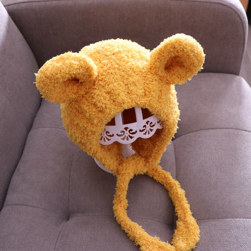 宝宝帽子秋冬季婴儿毛绒帽加厚智扣保暖男女童幼儿可爱超萌儿童护耳帽