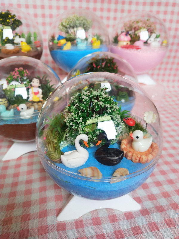 手工制作diy森林微景观水晶球玻璃生态瓶带灯礼物儿童益智材料包彩虹