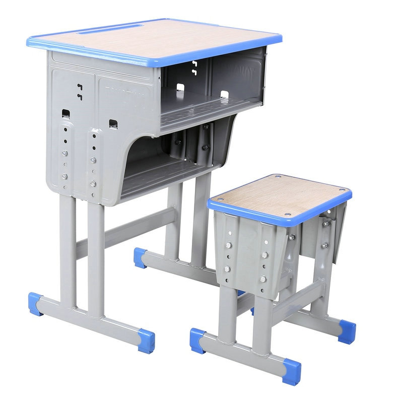 逐鹿中原单人双层抽屉双柱课桌升降课桌xs035单人双斗课桌椅【价格