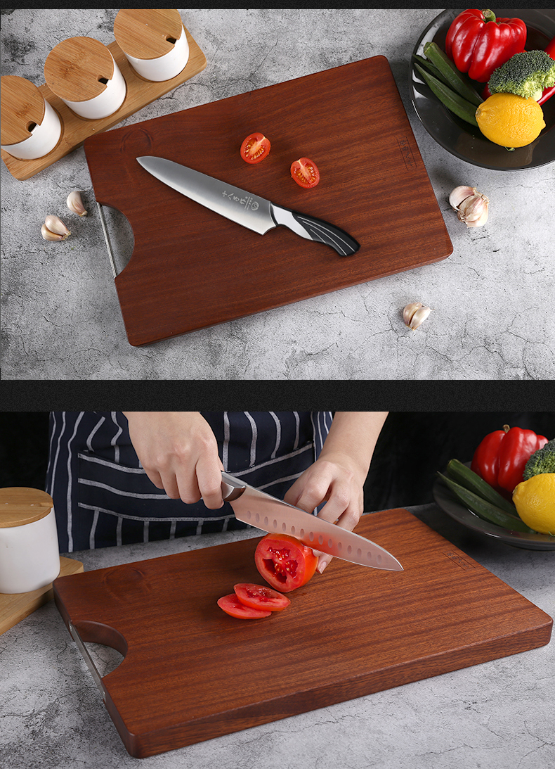 家用实木砧板整木长方形切菜板案板擀面板 国泰家和 乌檀木砧板小号zb