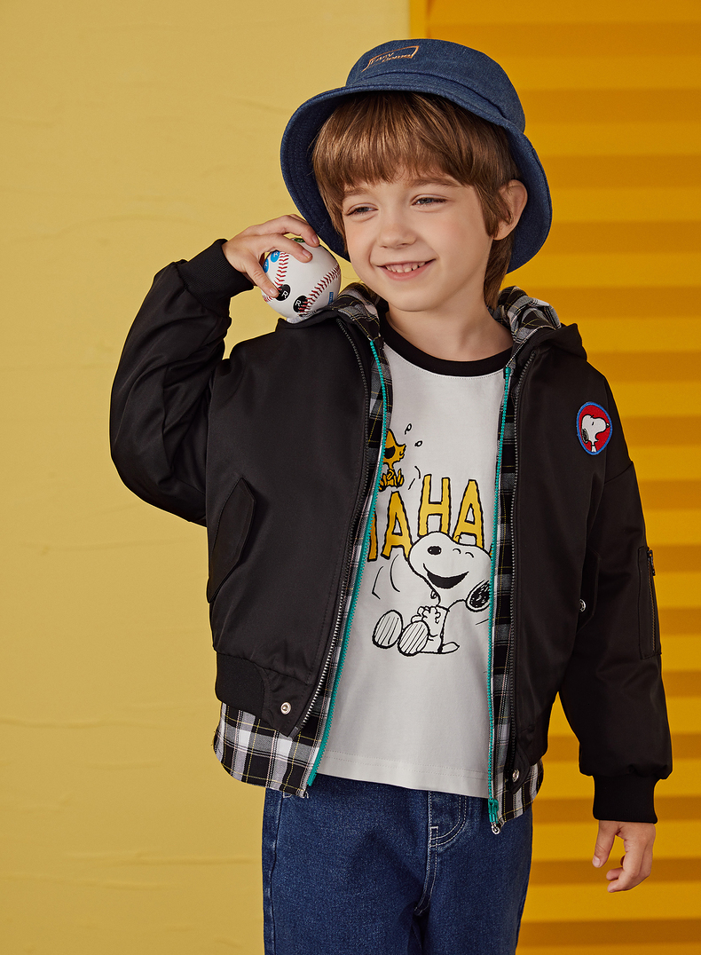 gxgkids童装男童夹克外套20秋季新款中大童连帽印花【价格 图片 品牌