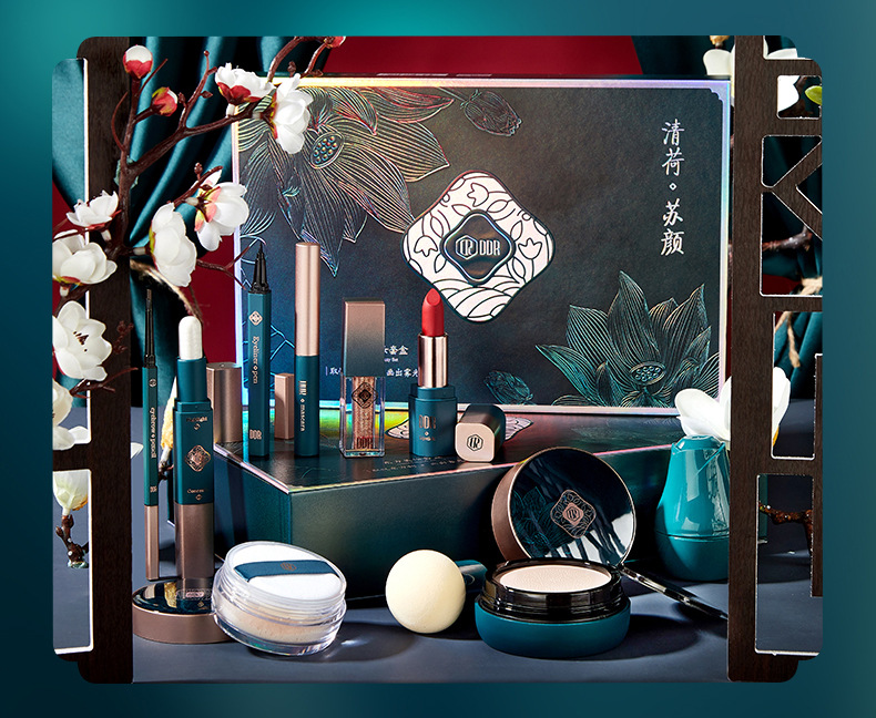 彩妆九件套国货中国风彩妆九件套装平价珠光液体眼影双头修容遮瑕棒