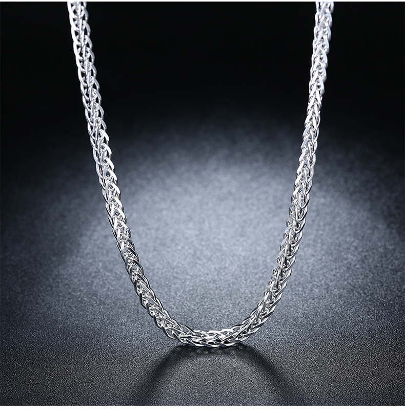 999纯银肖邦链粗款男士单链镀白金挂链个性潮人长款纯银配链项链 jimi