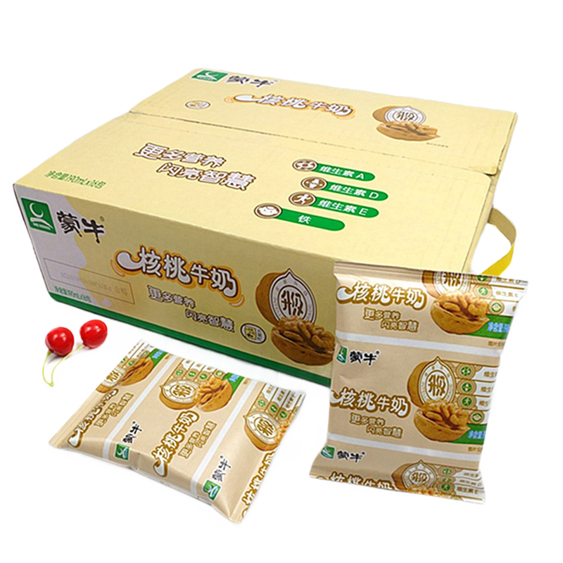 蒙牛核桃牛奶整箱批特价190ml16包纸袋装学生早餐核桃奶无菌枕