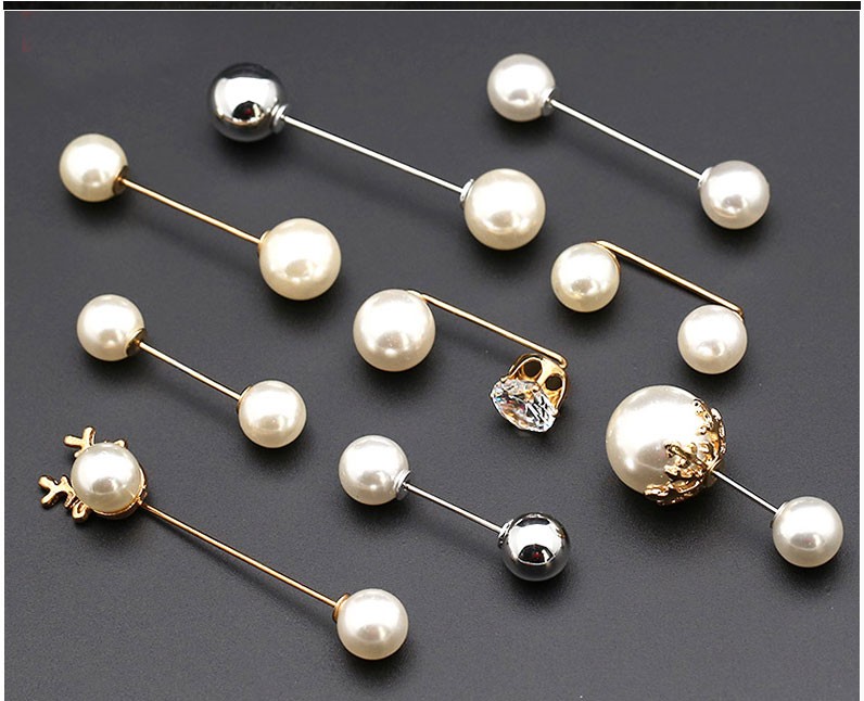 韩版珍珠装饰纽扣别针扣女衣服暗扣大衣外套丝巾披肩扣子生活家居日用