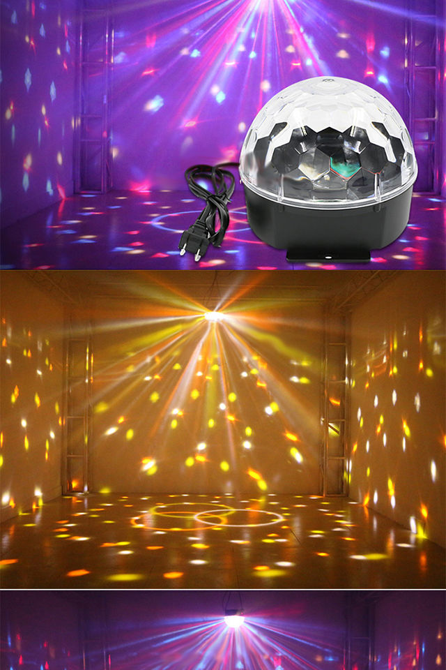 闪光灯九彩灯房间宿舍蹦迪灯水晶魔球室内旋转酒吧灯 9色蓝牙音乐款8