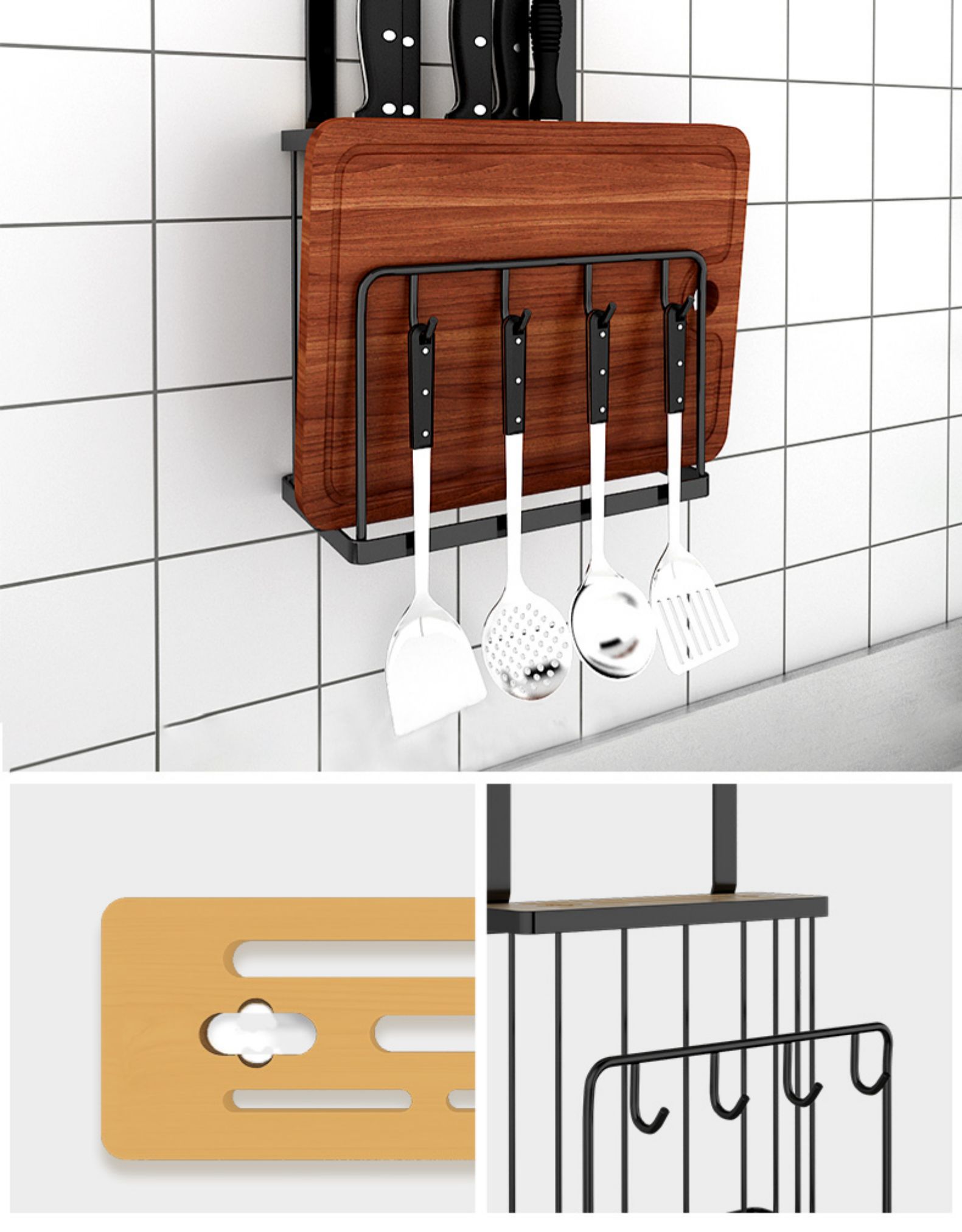 厨房置物架闪电客调料架壁挂式免打孔挂件挂墙上墙壁挂架挂钩锅盖收纳