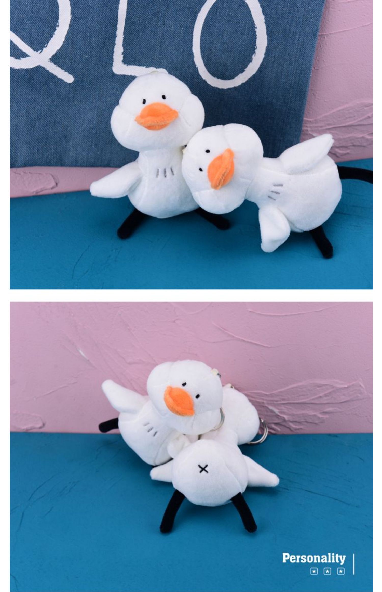 newlakeins可爱毛绒小鸭子女书包包挂饰加油鸭挂件钥匙扣公仔玩偶饰品