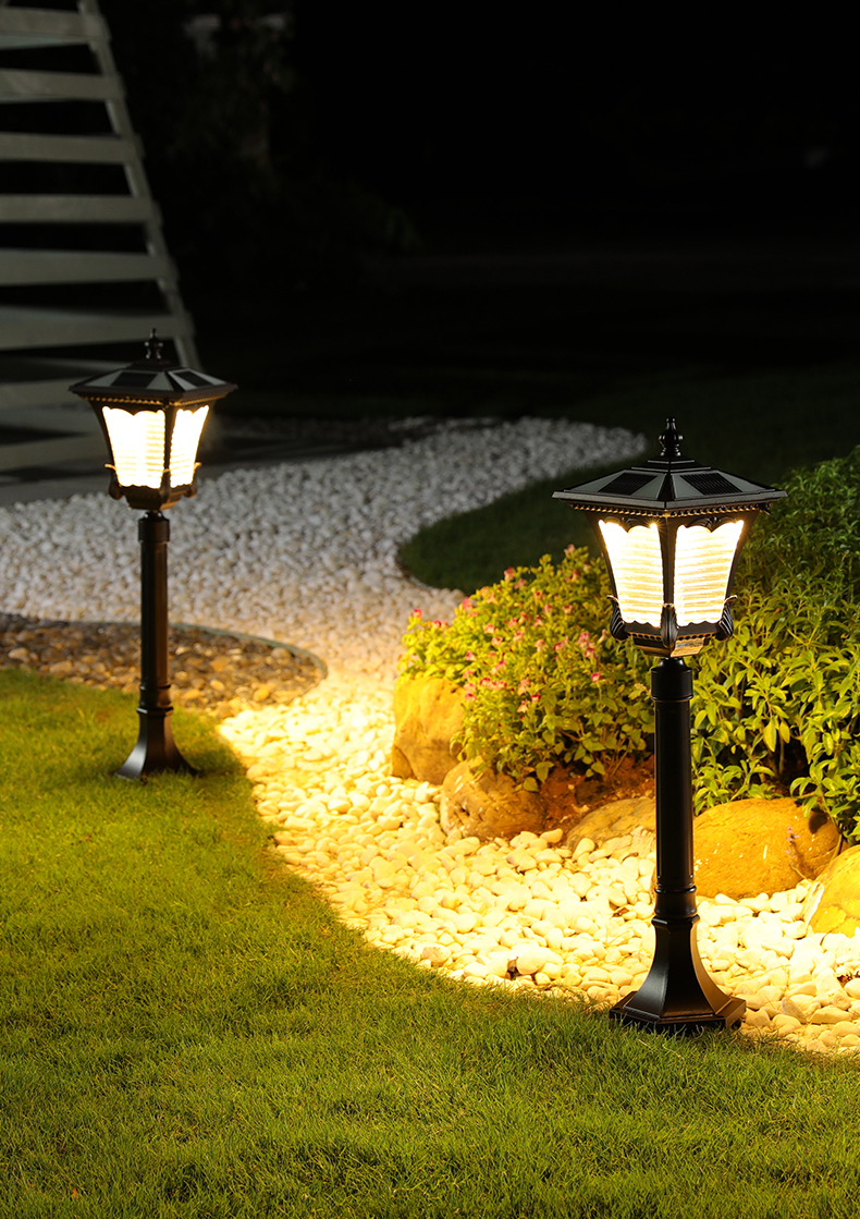 暄聘太阳能灯户外草坪灯草地灯家用庭院灯别墅花园灯防水室外路灯中精