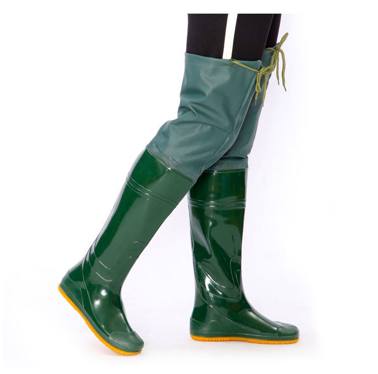 下田插秧鞋软底水田鞋插秧靴高筒下水裤农田水田靴水鞋水靴防水鞋一体