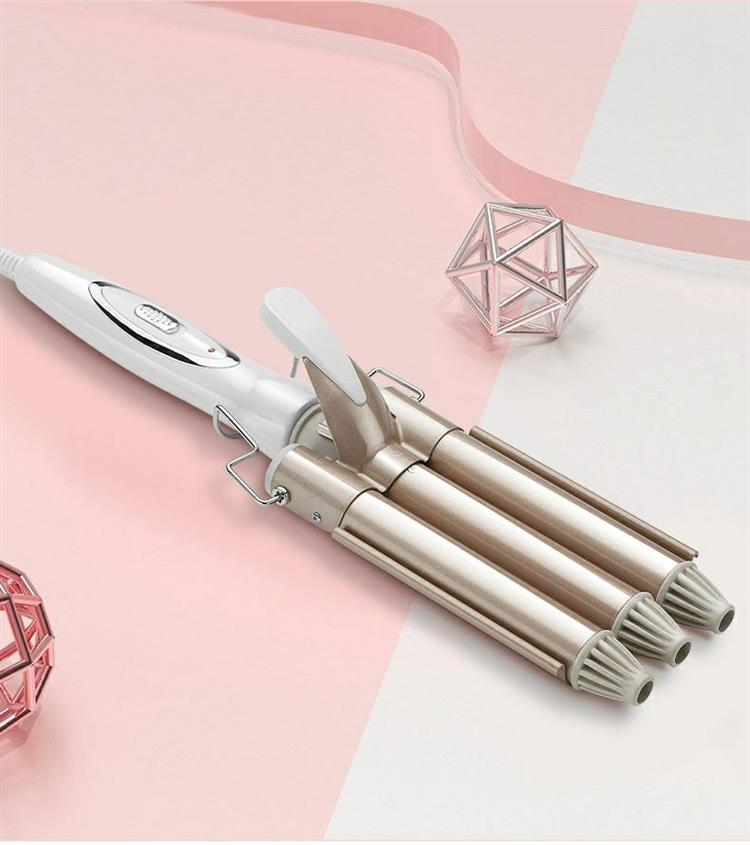 三管蛋蛋卷头卷发棒水波纹蛋糕卷夹板女泡面波浪头发卷发器|25mm金色