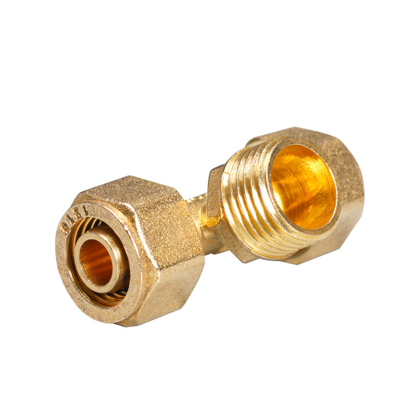 《太阳能铝塑管接头铜卡扣1216规格齐全46分冷热水配件直接弯头三通