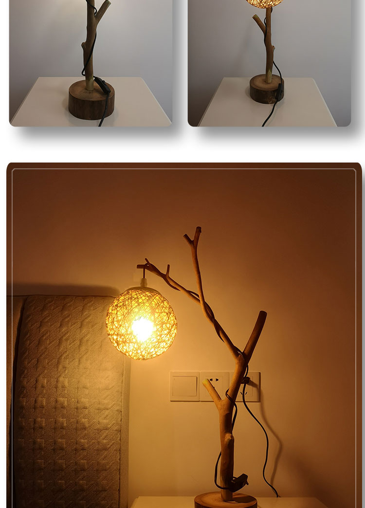 树枝台灯自然随形个性书房办公民宿艺术北欧田园装饰创意灯