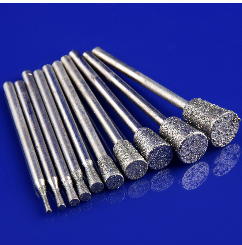 235柄倒锥金刚砂磨头玉石刻磨针琥珀蜜蜡翡翠玛瑙打磨头235柄倒锥4mm