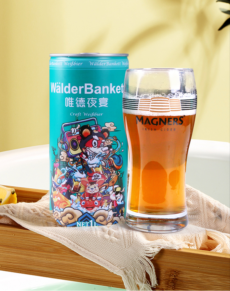 唯德夜宴精酿小麦白啤酒德国风味啤酒1l*12瓶装原浆啤酒整箱