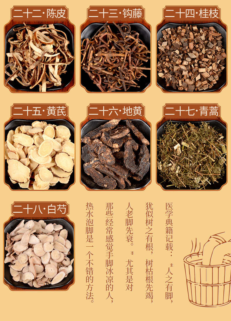 妙艾堂28味泡脚包艾叶草本足浴艾草泡脚足浴粉泡脚包20克30包一袋