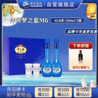 洋河(YangHe) 蓝色经典 梦之蓝M6 40.8度500ml* 2瓶 礼盒装 浓香型白酒 新老包装随机发货