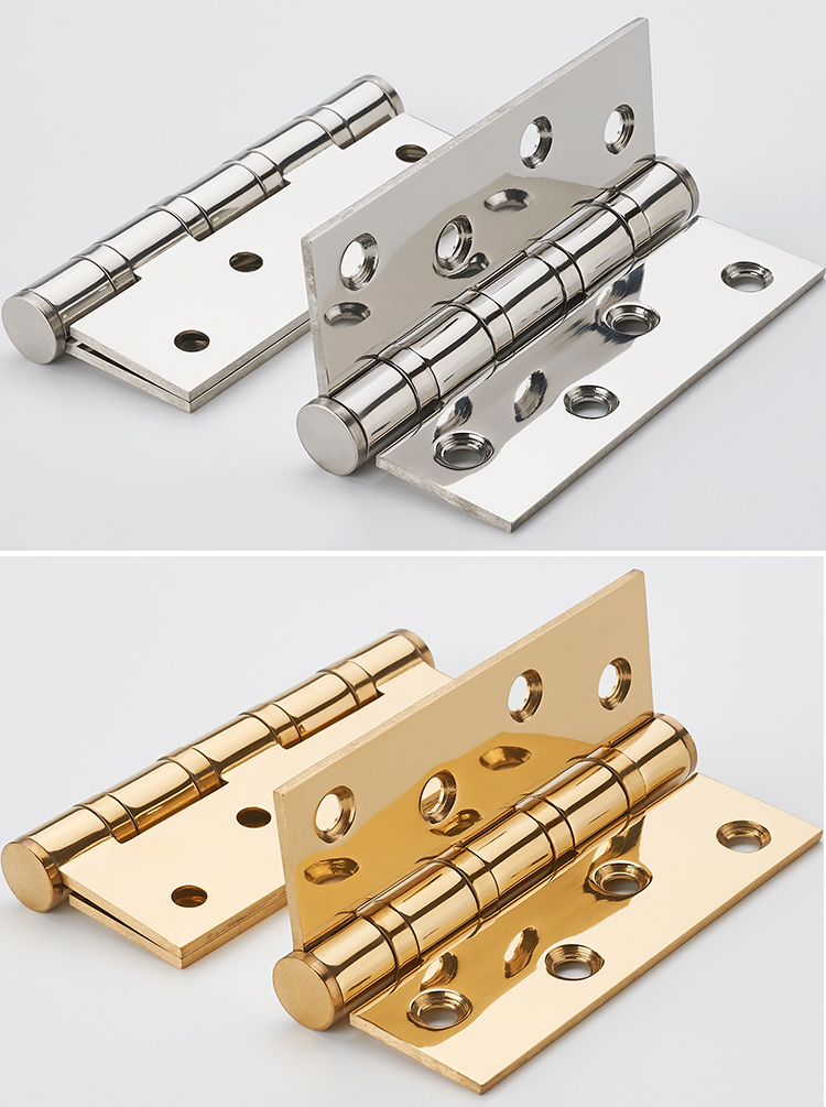 定做 亮金不锈钢子母合页加厚木门轴承静音字母合叶免开槽卧室门铰链