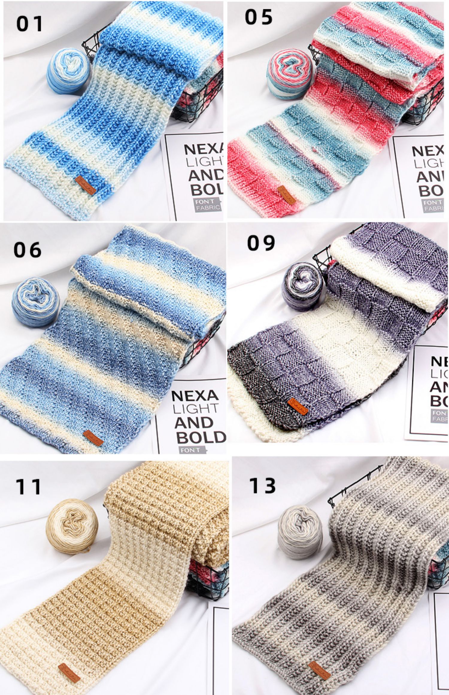 suntek蛋糕渐变段染织围巾毛线团手工编织diy材料包粗线送男友礼物