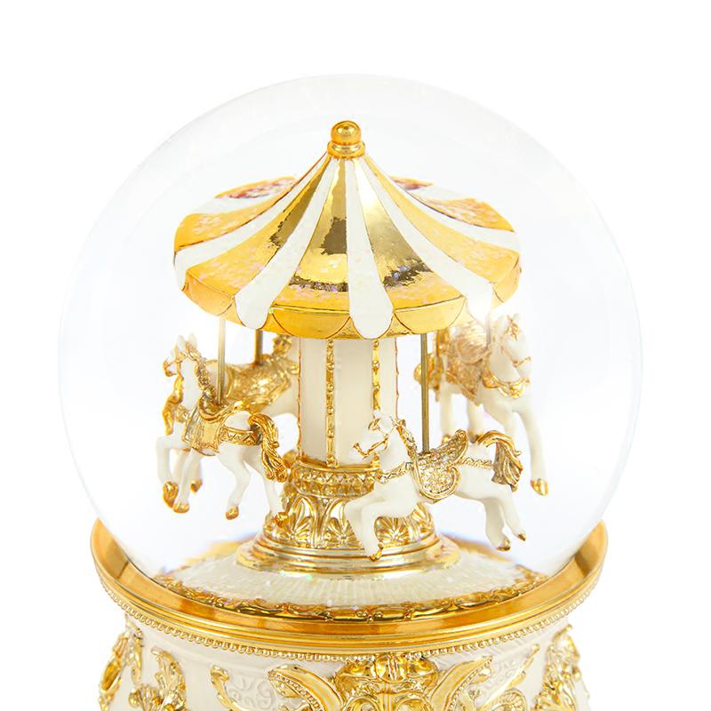 旋转木马水晶球音乐盒八音盒女生女孩儿童生日情人节