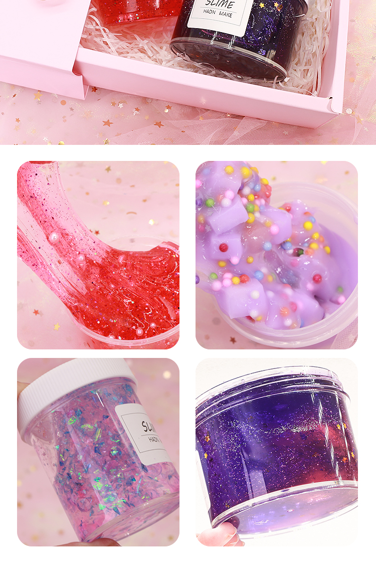 苏宁好货史莱姆起泡胶套装盒网红气泡胶盲盒盲袋少女心成品泥解压泥