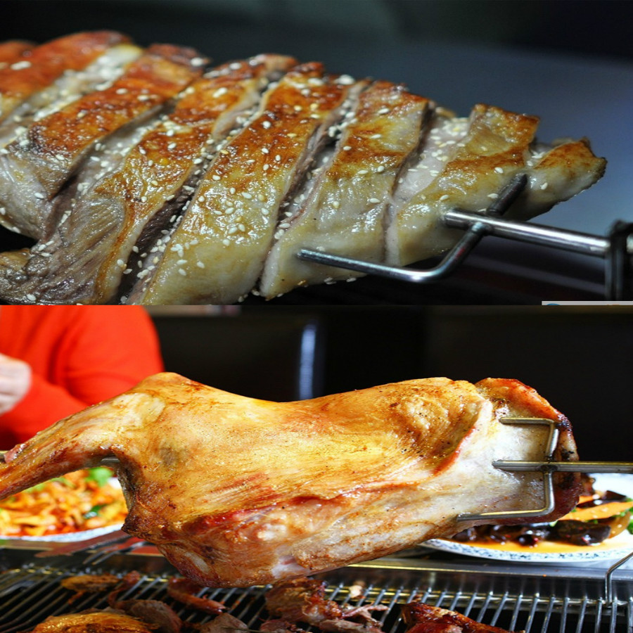 《钢柄63cm羊腿叉 不锈钢烤羊腿叉烧烤叉羊排三交叉烤烤鸡叉子羊排签