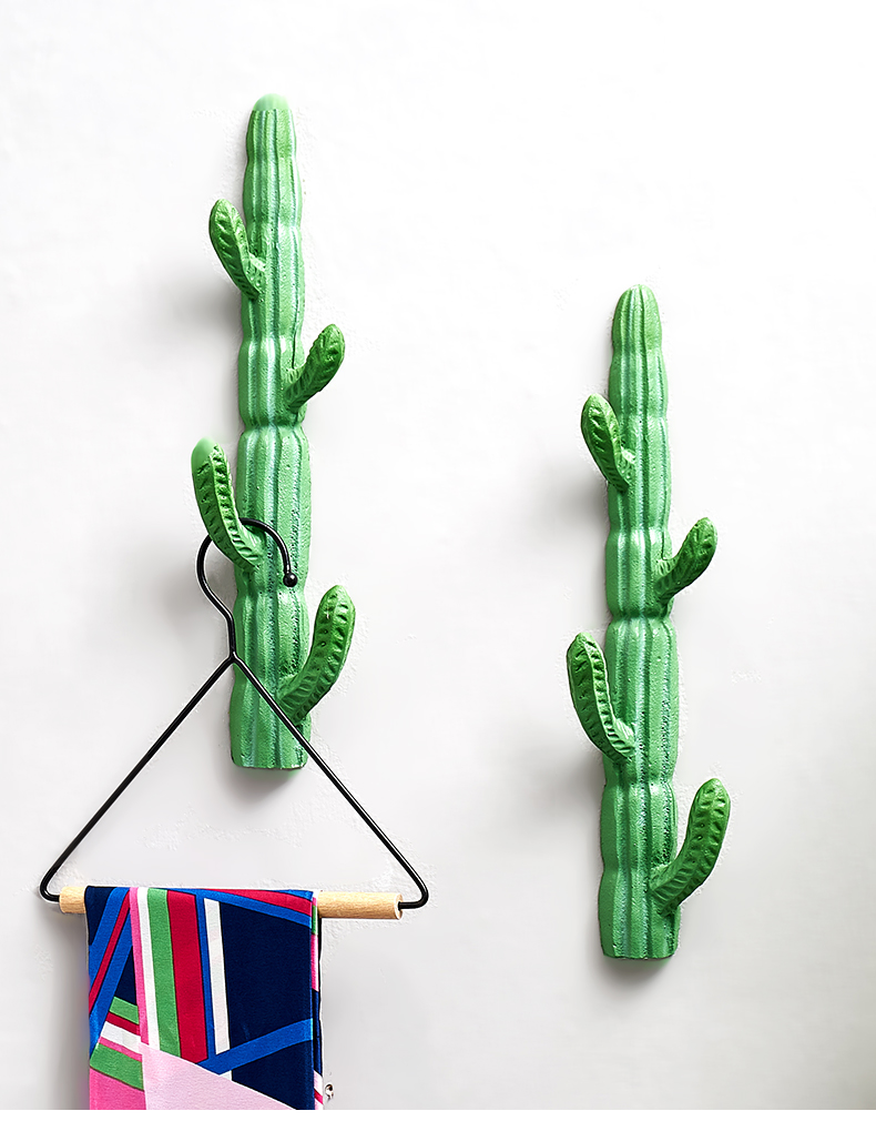 北欧创意仙人掌衣帽挂钩家居客厅卧室墙