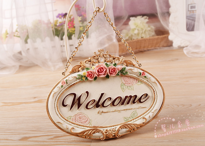 家柏饰(corated)田园家居饰品家饰摆件创意房装饰欢迎牌welcome牌挂牌