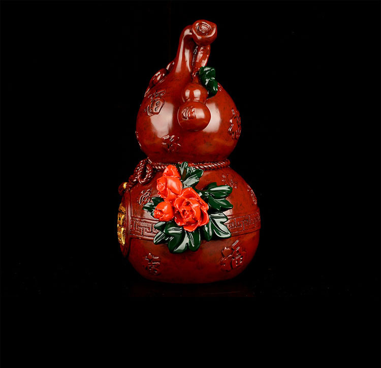 宏图好运手工彩绘铜葫芦摆件铜福字福禄葫芦工艺品摆设