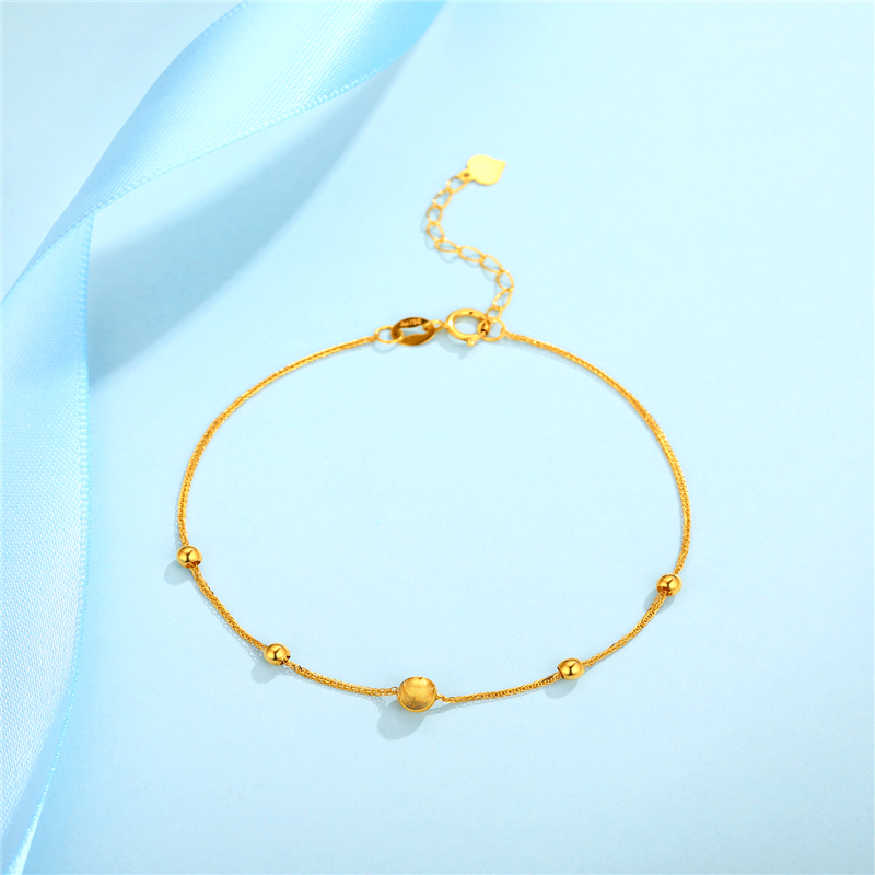 佐卡伊(zocai)黄金手镯/手链/脚链s00884 佐卡伊猫眼砂工艺黄18k金