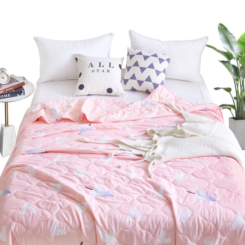 也爱yeai 臻品印花空调被单双人夏被 床上用品夏凉被子薄被子