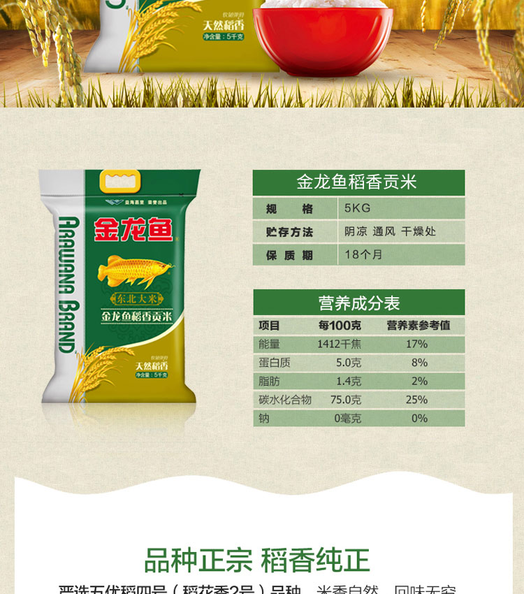 金龙鱼稻香贡米5kg