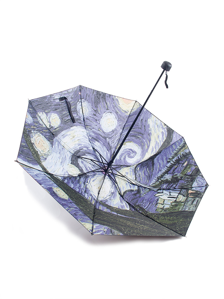 梵高雨伞星空伞女折叠全自动晴雨两用自动太阳伞遮阳防晒防紫外线