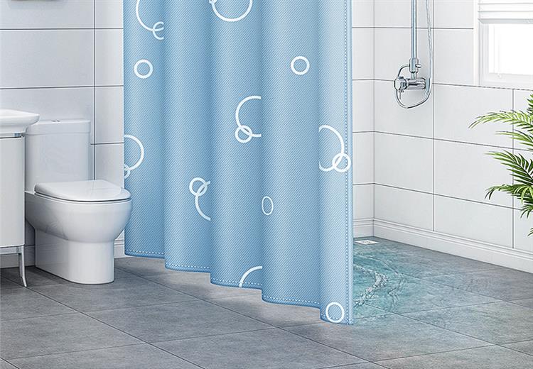 浴室挡水浴帘卫生间套装免打孔窗帘布洗澡挂帘加厚垂坠防水拉帘子