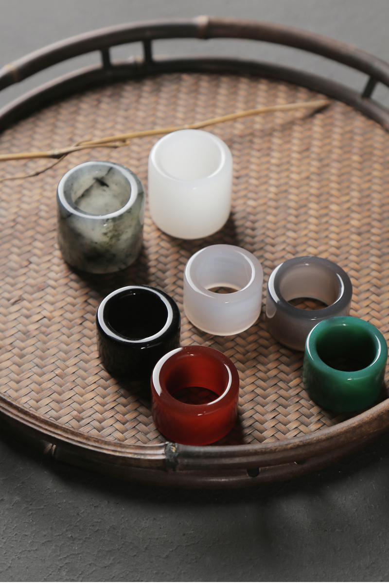 扳指盖置岫玉石玛瑙茶壶盖承茶针茶扒搁置架壶盖子茶托jingping茶具